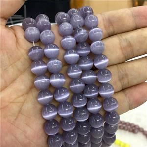 purple round Cats Eye Stone Beads, approx 8mm dia