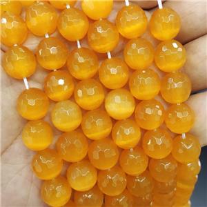 ambergold Cat Eye Stone Beads, faceted round, approx 10mm dia
