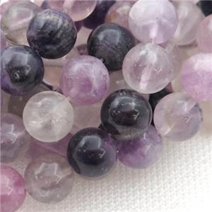purple Fluorite Beads smooth round, approx 4mm dia
