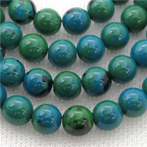 round Azurite Beads, dye, approx 6mm dia