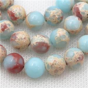 Synthetic Snakeskin Jasper Beads Smooth Round Blue, approx 6mm dia