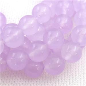 lt.purple Jade Beads, round, approx 8mm dia