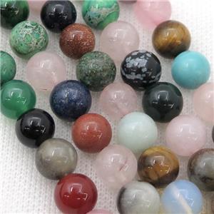 mix Gemstone Beads, round, approx 4mm dia