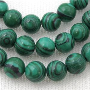 green synthetic Malachite Beads, round, approx 8mm dia