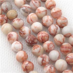 red Silk Jasper Beads, round, approx 12mm dia