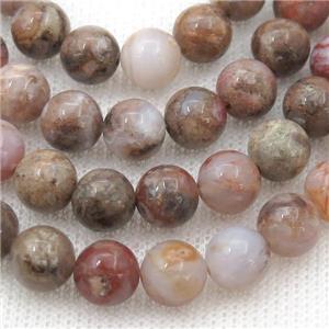 natural Agate beads, round, approx 8mm dia