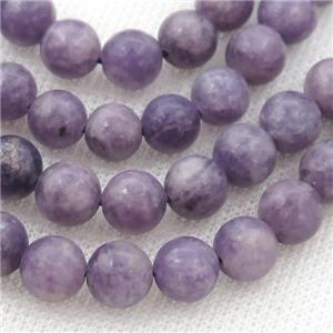 purple Lepidolite Beads, round, approx 4mm dia