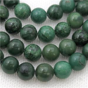 green African Verdite beads, round, approx 4mm dia