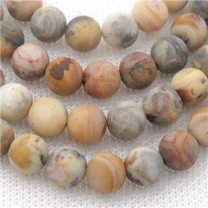 round yellow Crazy Agate Beads, matte, approx 4mm dia
