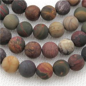 Picasso Creek Jasper Beads Multicolor Round Matte, approx 4mm dia