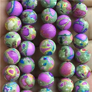 mosaic synthetic Imperial Jasper Beads, round, multicolor, approx 8mm dia