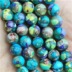 mosaic synthetic Imperial Jasper Beads, round, multicolor, approx 8mm dia