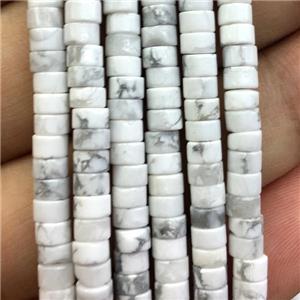 white Howlite heishi beads, approx 2x4mm