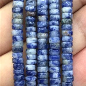 blue spot dalmatian Jasper heishi beads, approx 2x4mm