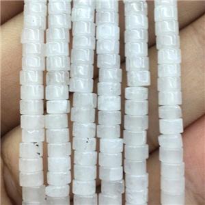 white Jade heishi beads, approx 2x4mm