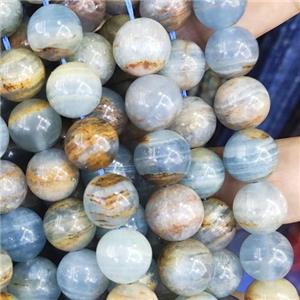 blue Calcite Beads, round, approx 10mm dia