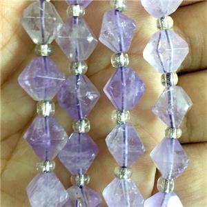 Amethyst bicone beads, approx 10mm