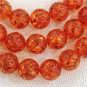 red synthetic Amber Beads, round, approx 14mm dia