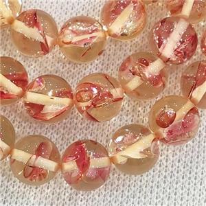 round Resin Beads, red, approx 6mm dia