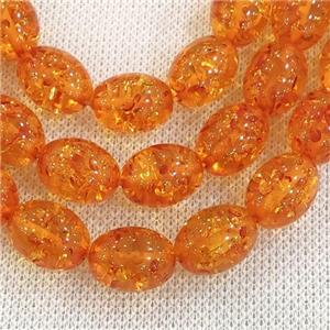 orange synthetic Amber barrel Beads, approx 12x16mm