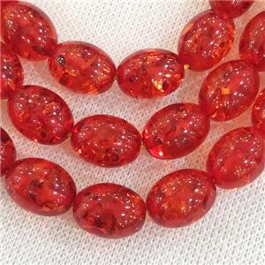 red synthetic Amber barrel Beads, approx 12x16mm