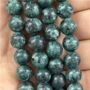 round Marble Beads, green dye, approx 6mm dia