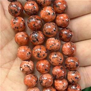 round Marble Beads, red dye, approx 6mm dia