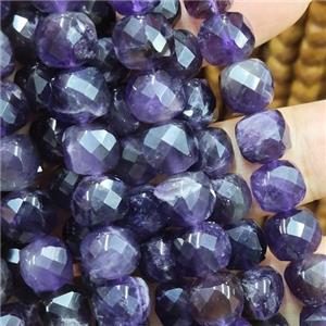purple Amethyst Beads, faceted cube, approx 4mm