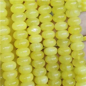 yellow Jade rondelle beads, approx 6x10mm