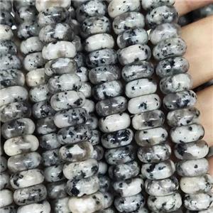 Jade rondelle beads, spot, approx 6x10mm