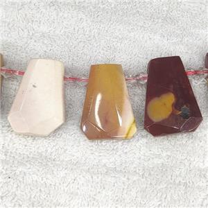 Mookaite teardrop beads, top-drilled, approx 12-27mm