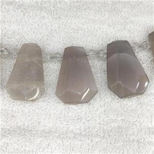 gray Moonstone teardrop beads, top-drilled, approx 12-27mm