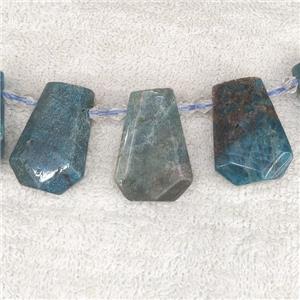 blue Apatite teardrop beads, top-drilled, approx 12-27mm