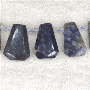 blue Sodalite teardrop beads, top-drilled, approx 12-27mm