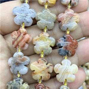 Crazy Agate flower beads, approx 15mm