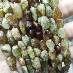 Green Garnet chip Beads Freeform, approx 7-12mm