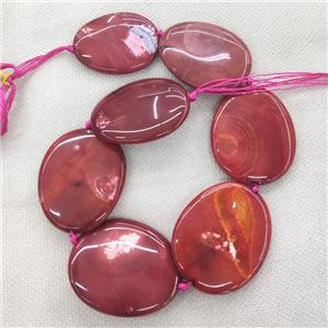 red Veins Agate slice Beads, freeform, approx 35-50mm