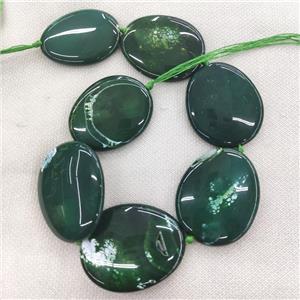 green Veins Agate slice Beads, freeform, approx 35-50mm