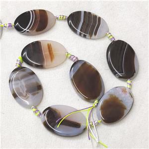 Stripe Agate Oval Beads, approx 30-40mm