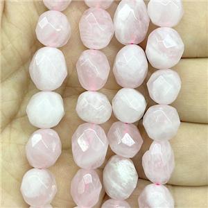 Rose Quartz Beads, faceted freeform, approx 10-14mm