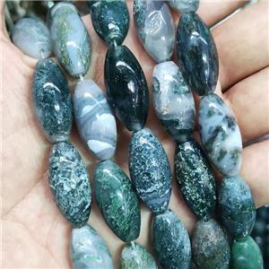 green Moss Agate rice Beads, approx 12-24mm