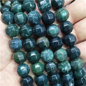 green Moss Agate Lantern Beads, approx 12mm