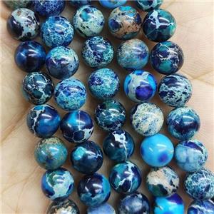 round Imperial Jasper beads, blue, approx 8mm dia