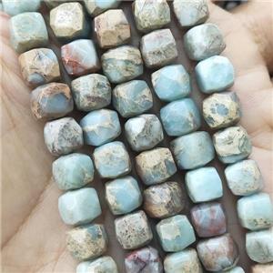 natural SnakeSkin Jasper Beads, faceted cube, approx 8mm