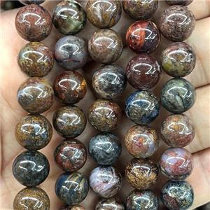 Pietersite Jasper Beads, round, A-grade, approx 10mm dia