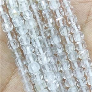 faceted Clear Quartz cube Beads, approx 4mm