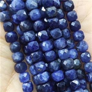 blue Sodalite Beads, faceted cube, approx 4.5mm