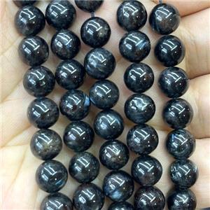 Natural Hornblende Beads Smooth Round Black, approx 10mm dia