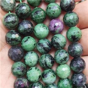 natural Ruby Zoisite Beads faceted round, approx 10mm dia