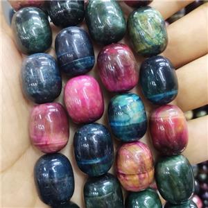 multicolor Tiger eye barrel Beads, approx 16-20mm, 18pcs per st